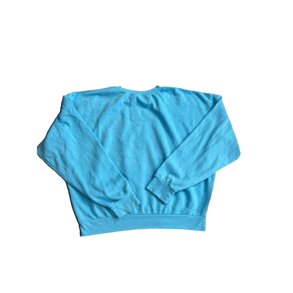 Aviator Nation Sky Blue Crewneck Sweatshirt With Embroidered Rainbow Small - Picture 5 of 8